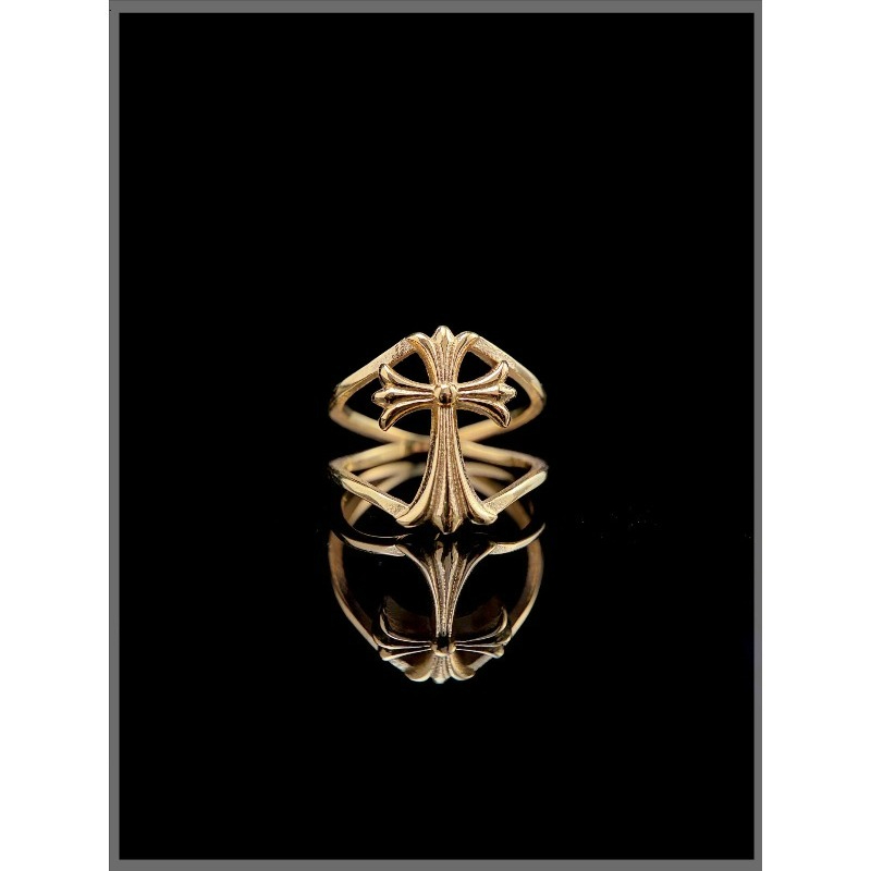 Titanium Steel Ring - Retro Hollow Cross Flower Titanium Steel