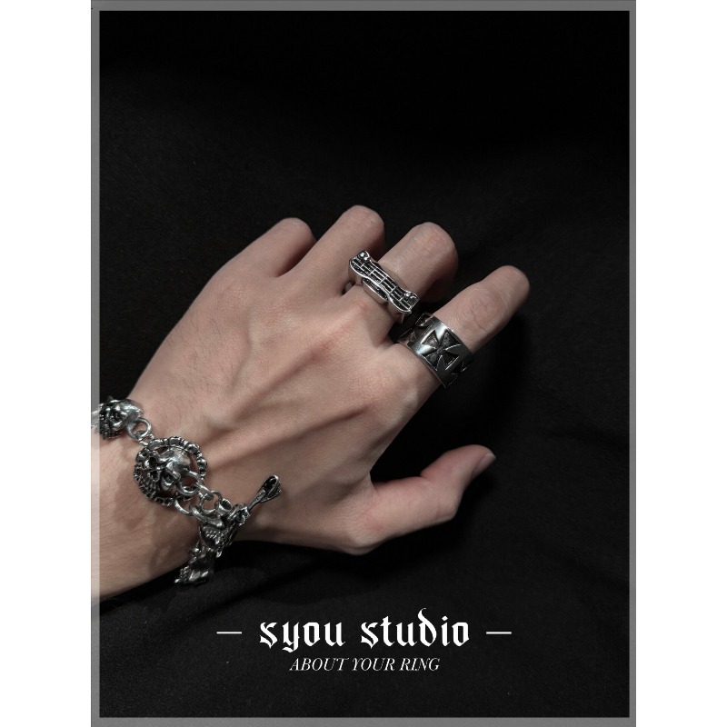 Retro Ring Cross Titanium Stee - Titanium Steel Ring ulasan dan harga