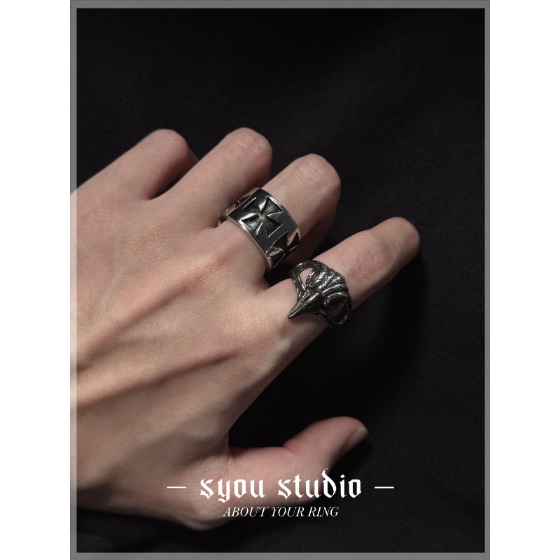 Retro Ring Cross Titanium Stee - Titanium Steel Ring ulasan dan harga