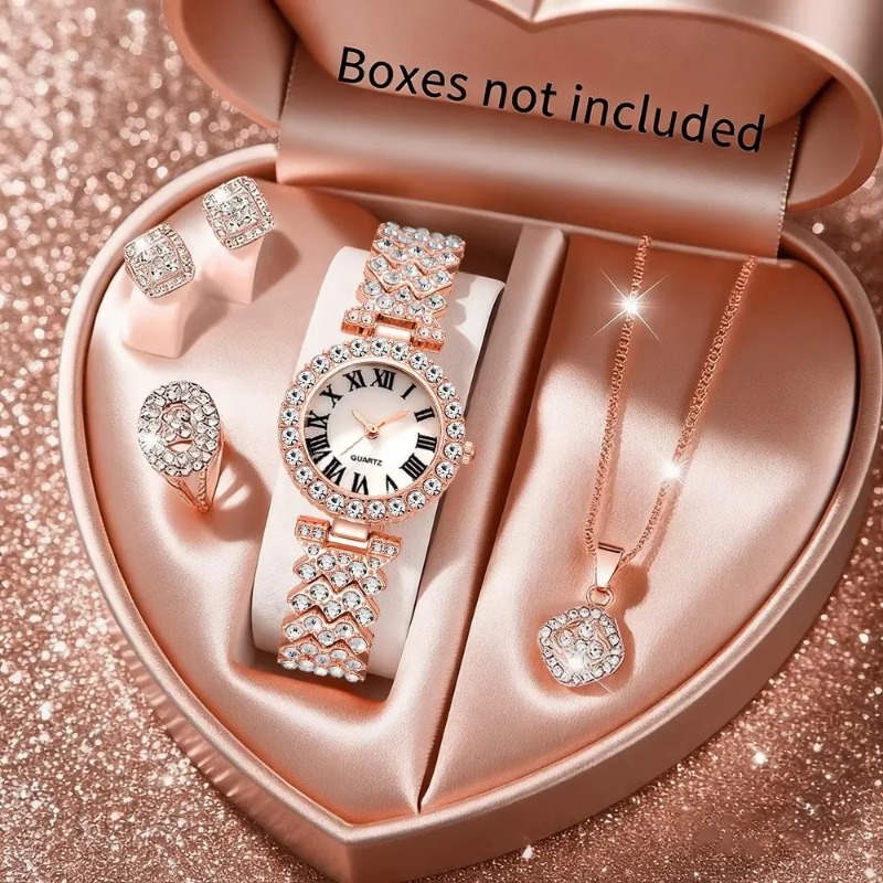 5PCS Luxury Rhinestone Women's - Jewelry Box Watches Bracelets ulasan dan harga