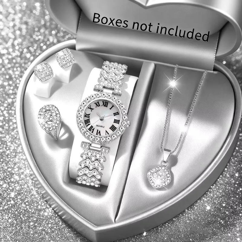 5PCS Luxury Rhinestone Women's - Jewelry Box Watches Bracelets ulasan dan harga