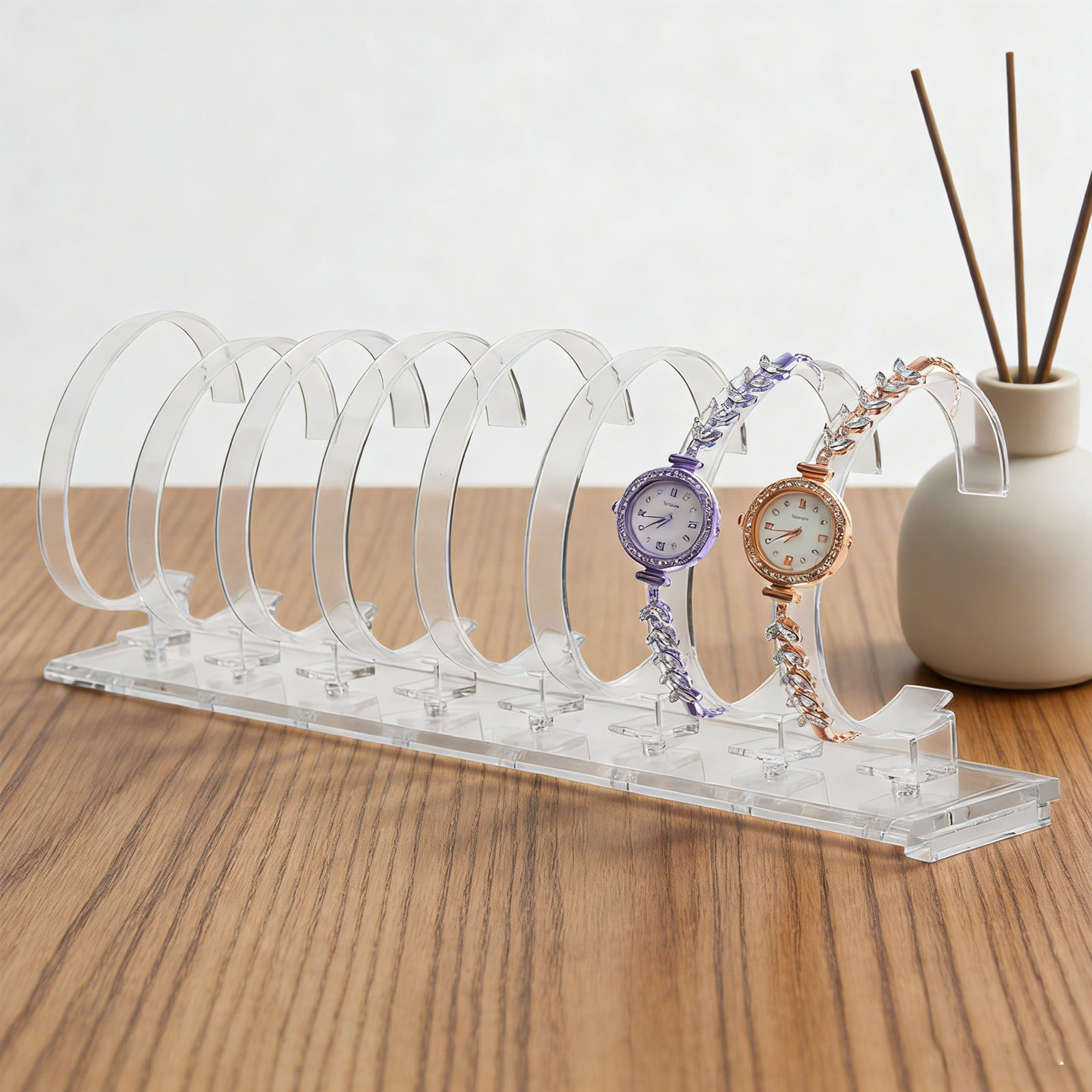 Clear 8-Position Watch Display - Watches Jewelry Holder ulasan dan harga