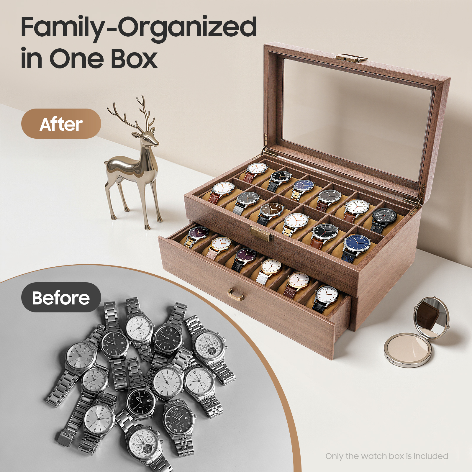 Mens Watch Box 24 Slots Watch  - Jewelry Store Mens Watches ulasan dan harga