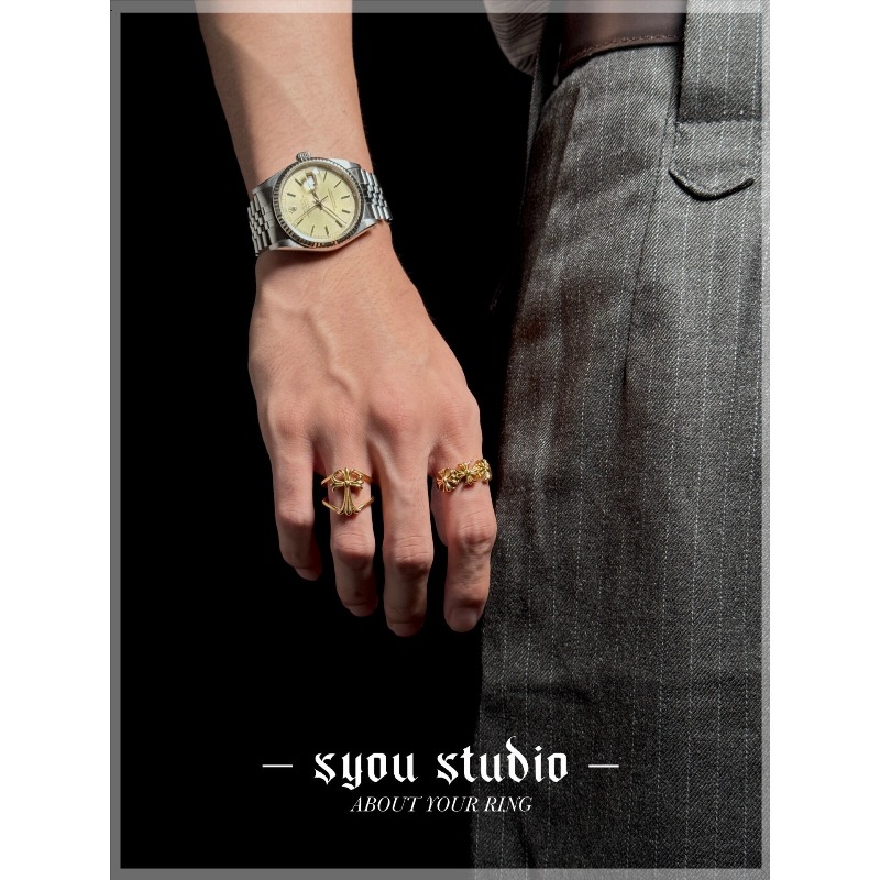 Retro Hollow Cross Flower Tita - Titanium Steel Ring ulasan dan harga