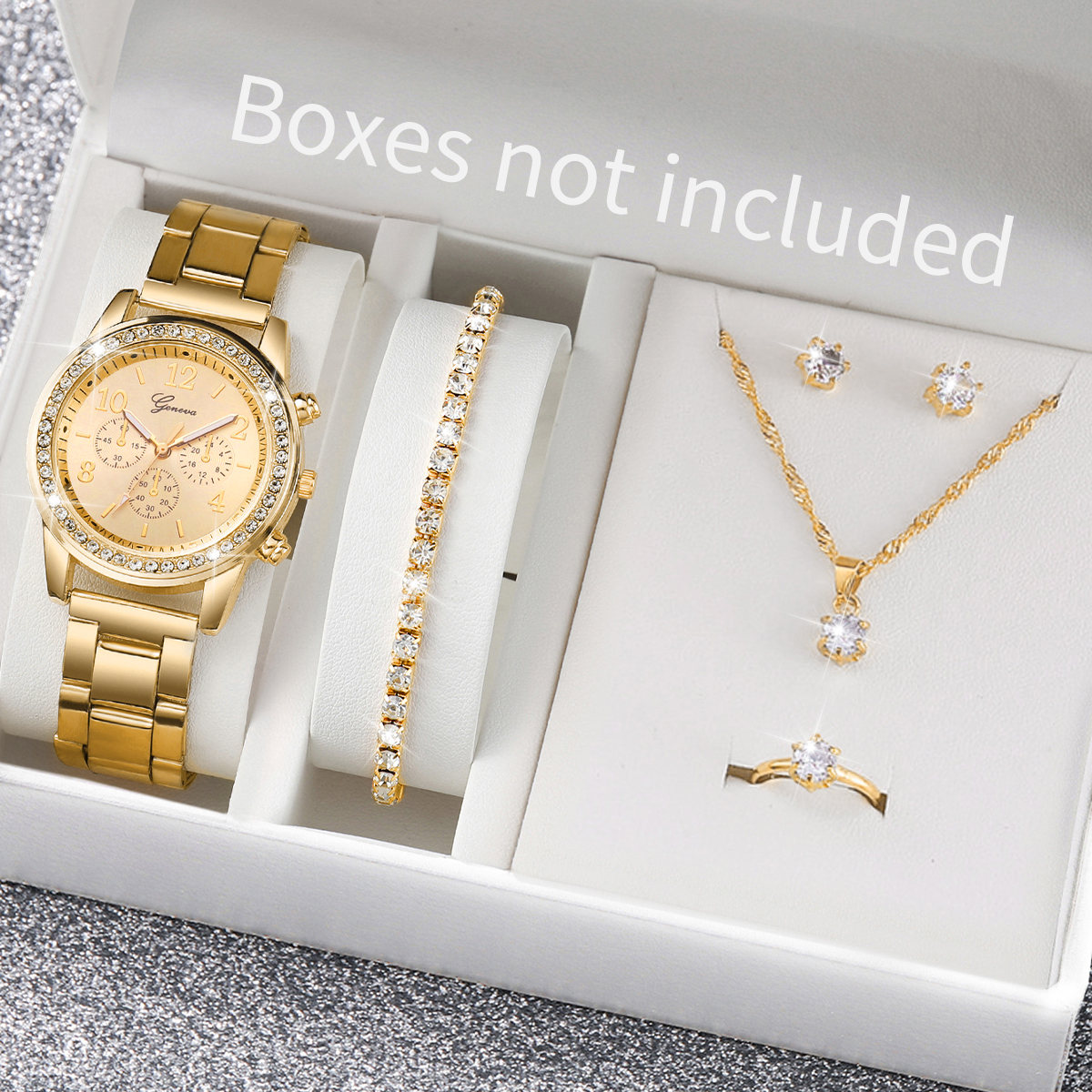 6PCS/Set Fashion Rhinestone Wo - Mystery Jewelry Jar Watches ulasan dan harga