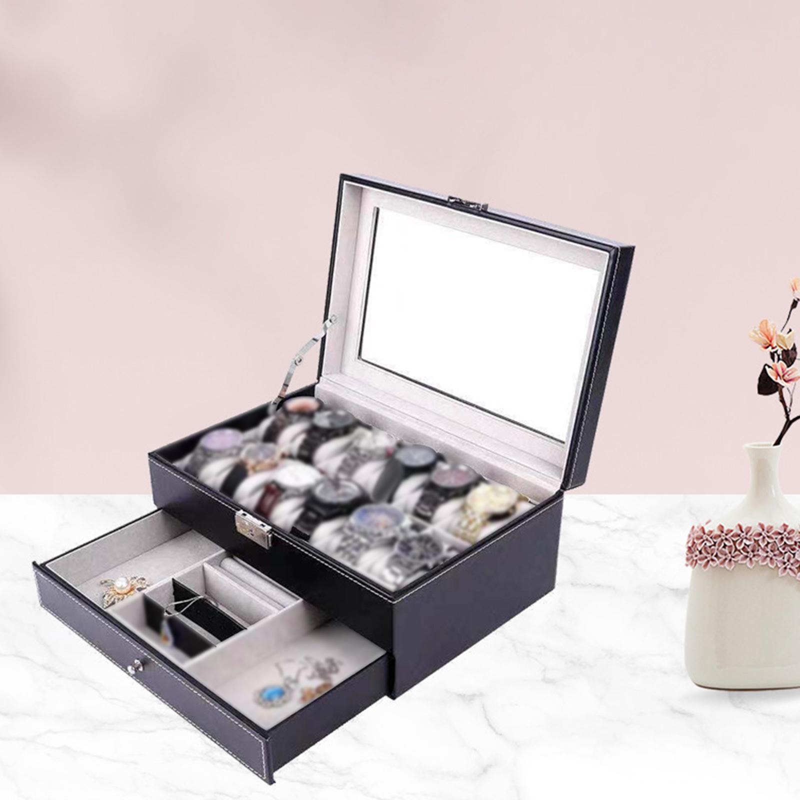 12 Slots PU Leather Watch Stor - Jewelry And Watches Box ulasan dan harga