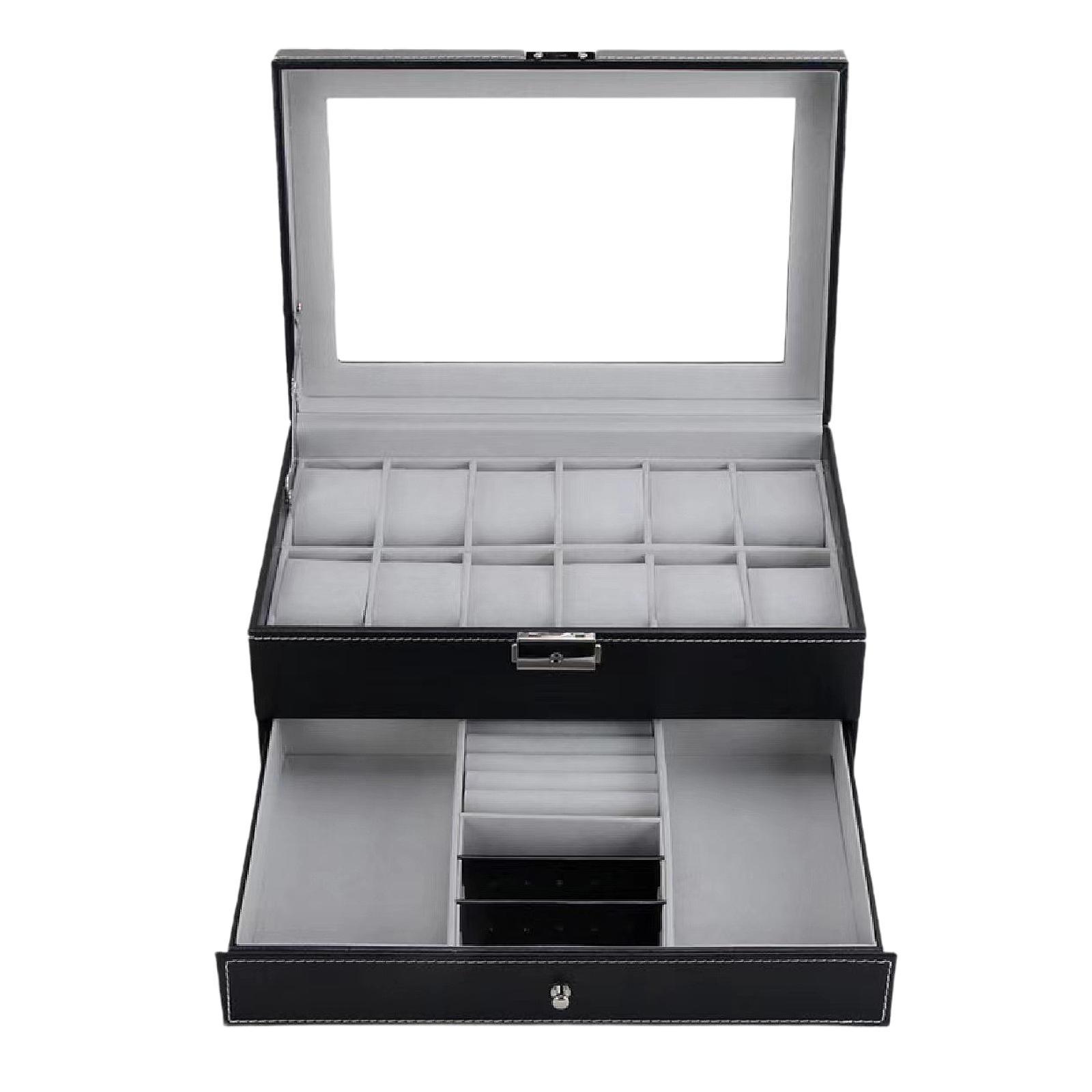 12 Slots PU Leather Watch Stor - Jewelry And Watches Box ulasan dan harga