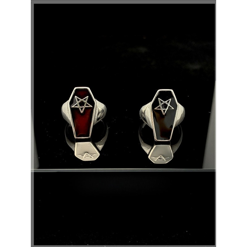 Pentagram Coffin Ring Niche De - Titanium Steel Ring ulasan dan harga
