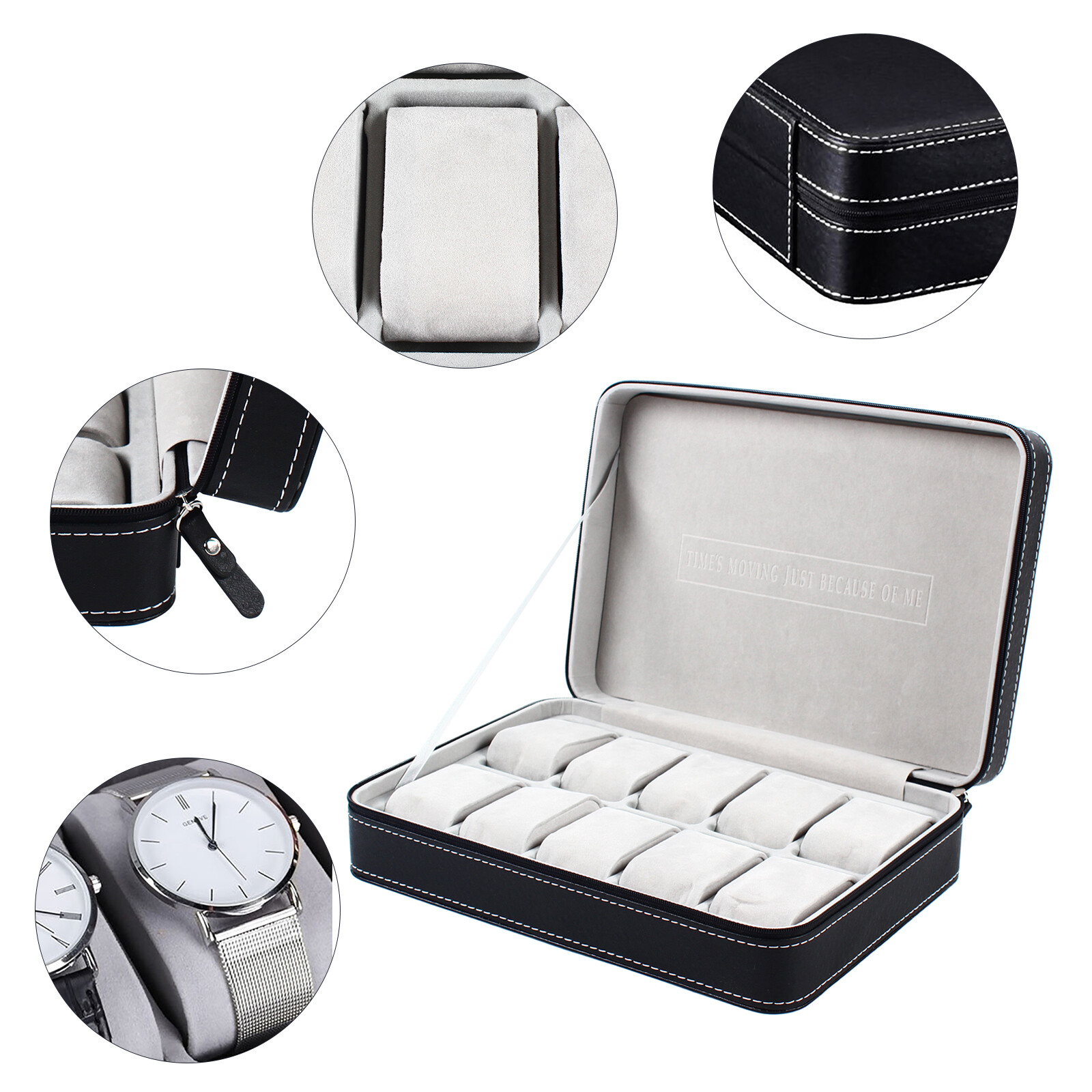 Bymaocar Portable 6 Slot Zippe - Jewelry And Watches Box ulasan dan harga