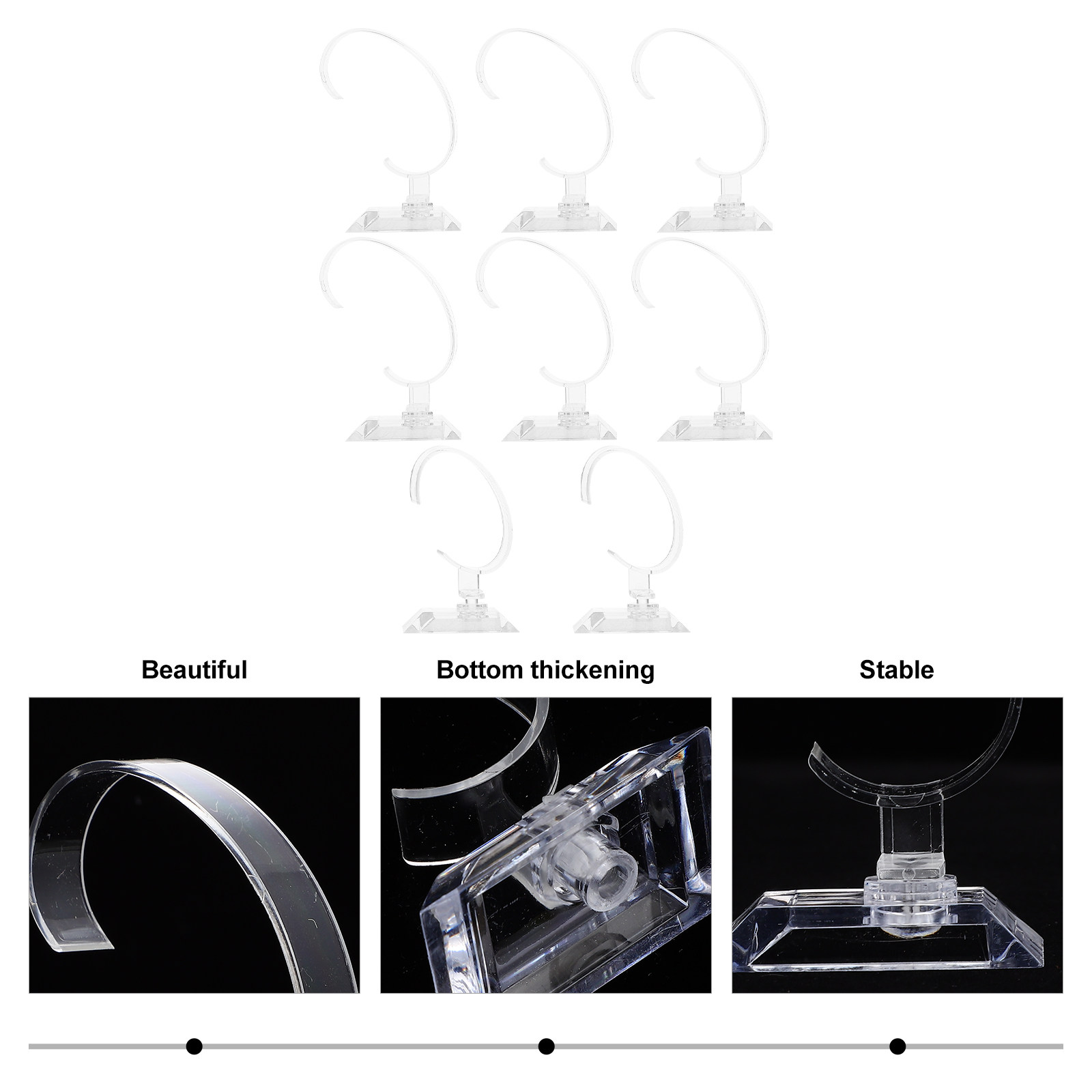 8Pcs C-Shaped Watch Stand Plas - Watches Jewelry Holder ulasan dan harga