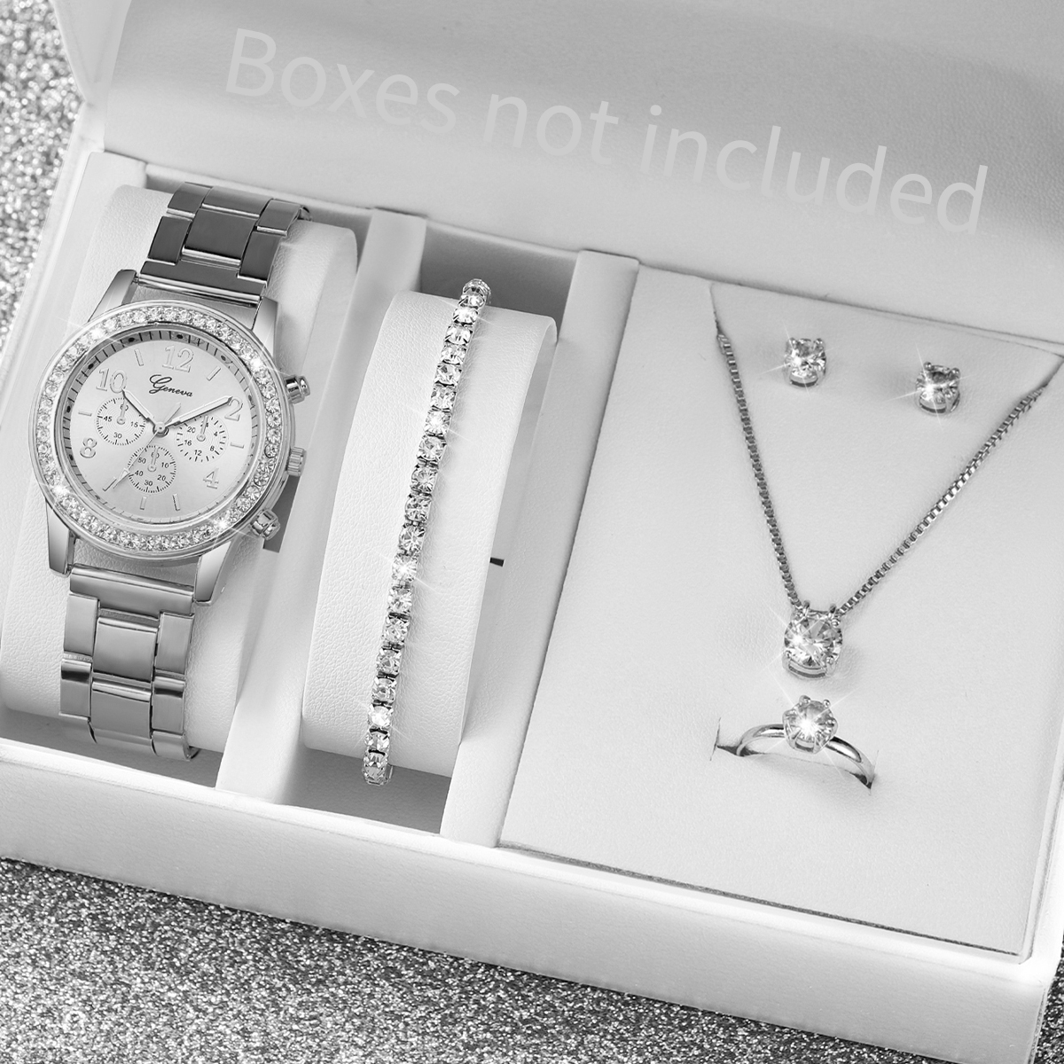 6PCS/Set Fashion Women's Quart - Jewelry Box Watches Bracelets ulasan dan harga