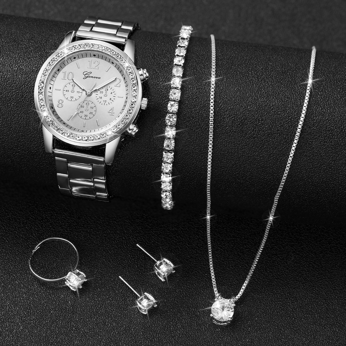 6PCS/Set Fashion Women's Quart - Jewelry Box Watches Bracelets ulasan dan harga