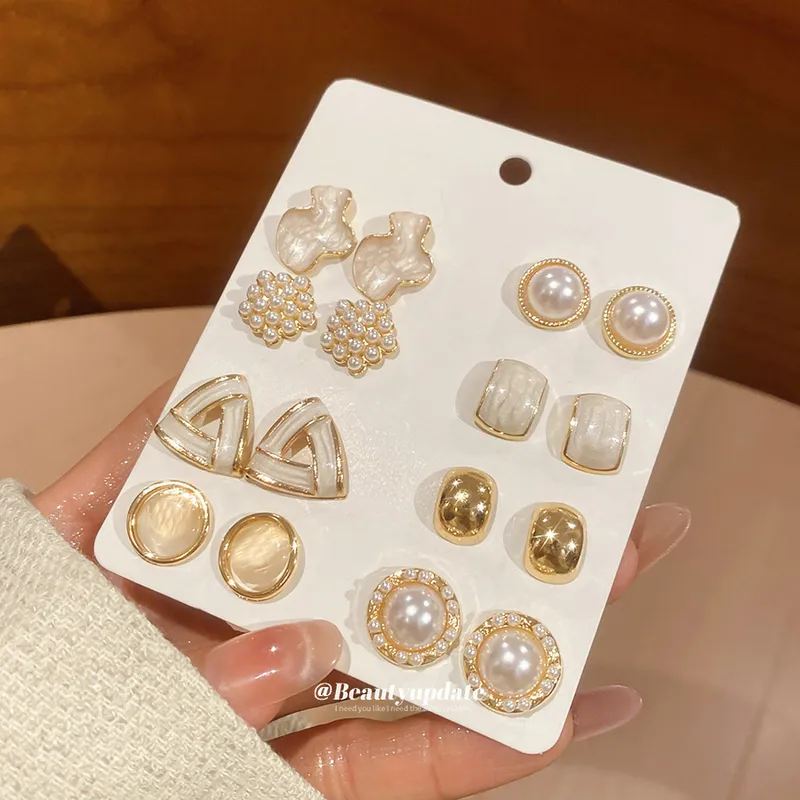 2026 Silver Needle Dripping Oi - Pearl Stud Earrings ulasan dan harga