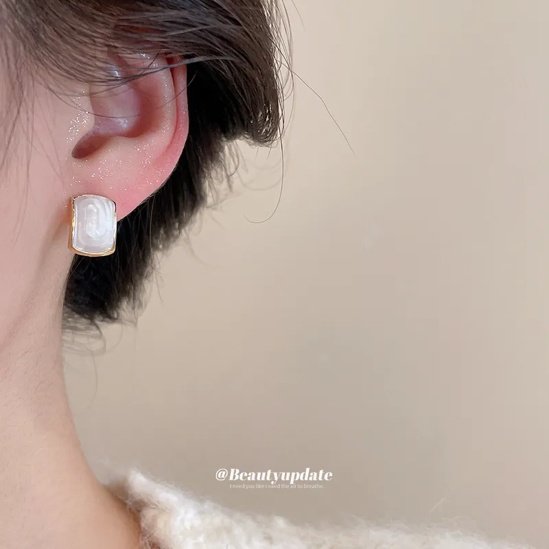 2026 Silver Needle Dripping Oi - Pearl Stud Earrings ulasan dan harga