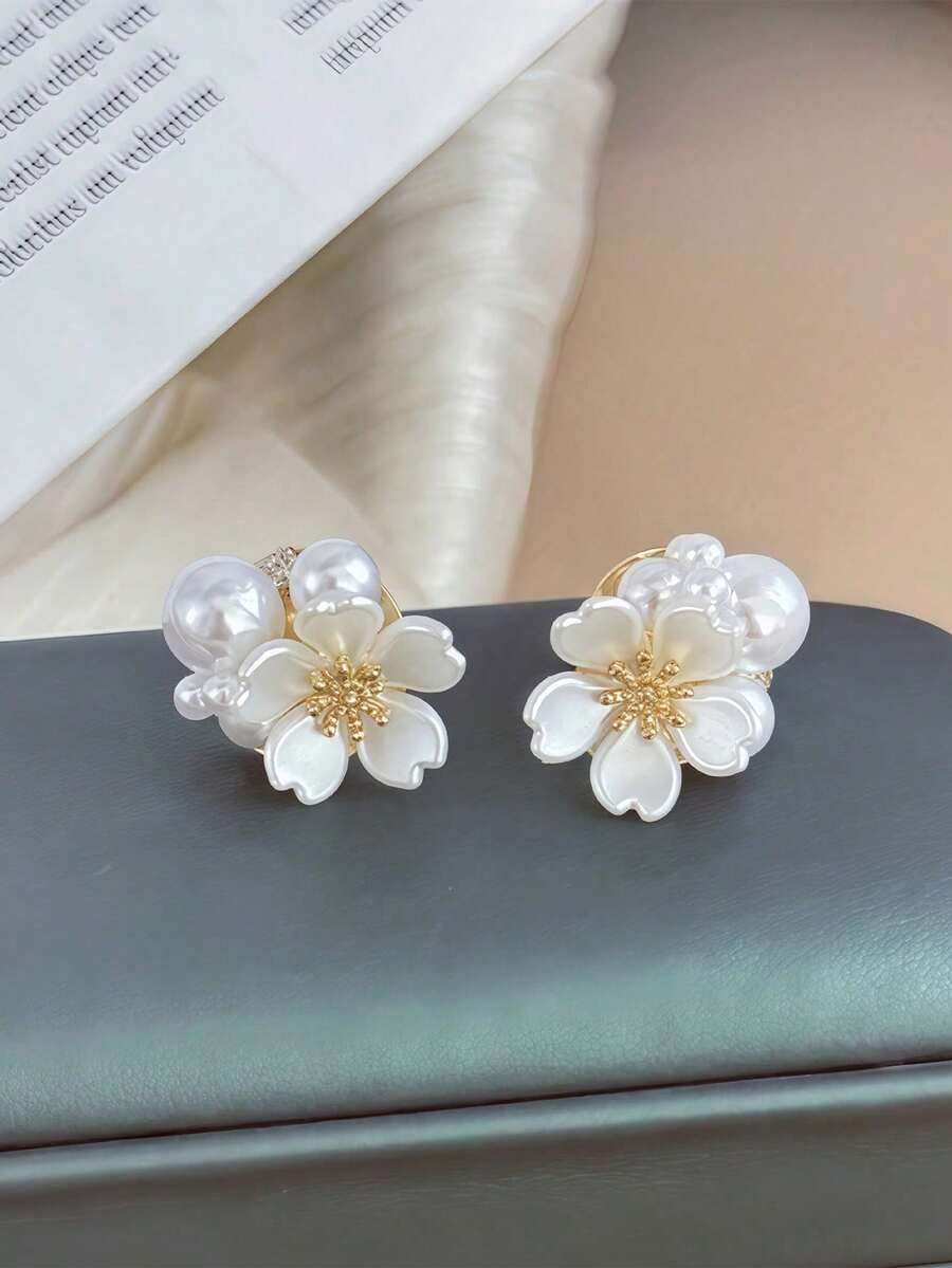 Topshiny 1 Pair Fashion New Pe - Pearl Stud Earrings ulasan dan harga