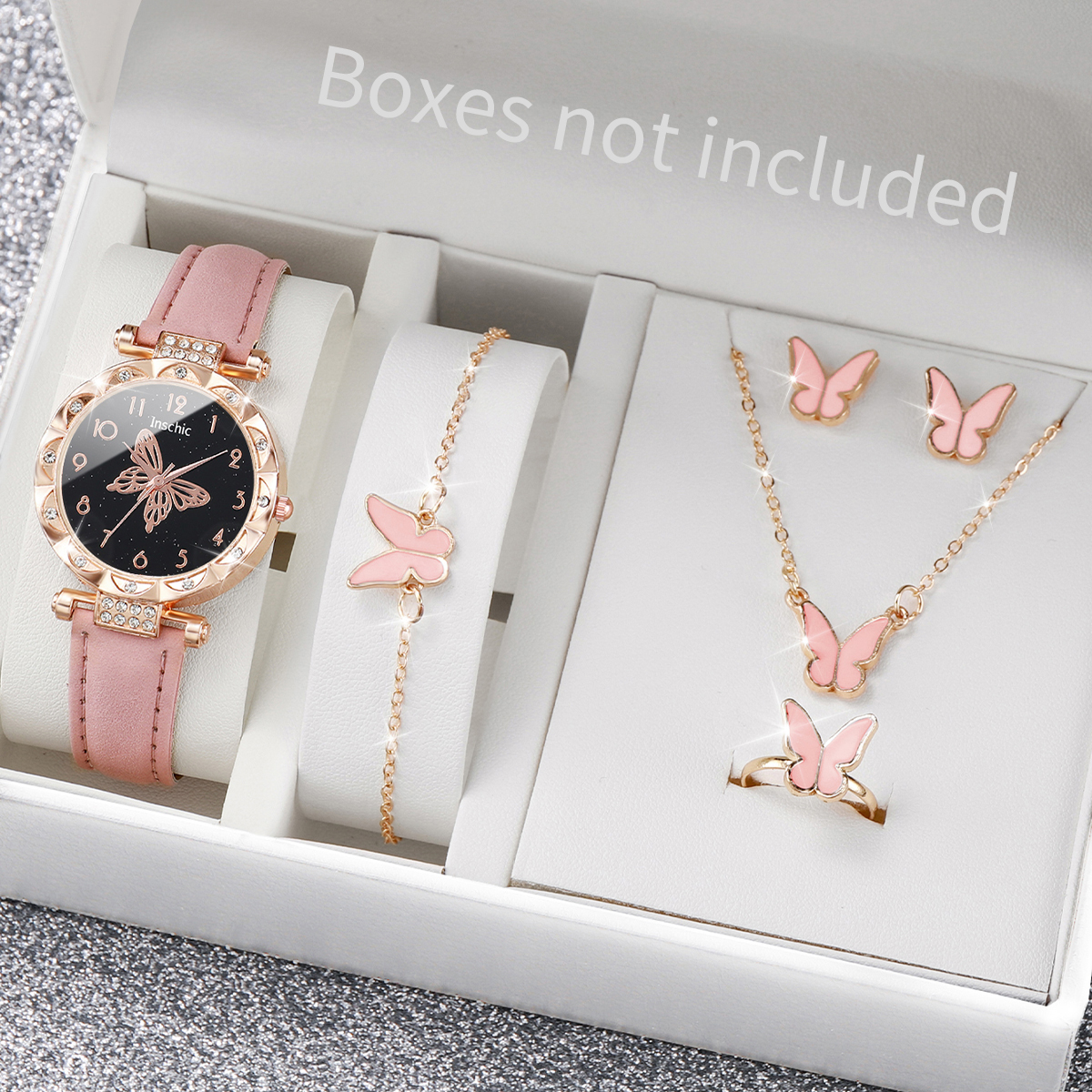 6PCS/Set Fashion Butterfly Dia - Jewelry Box Watches Bracelets ulasan dan harga
