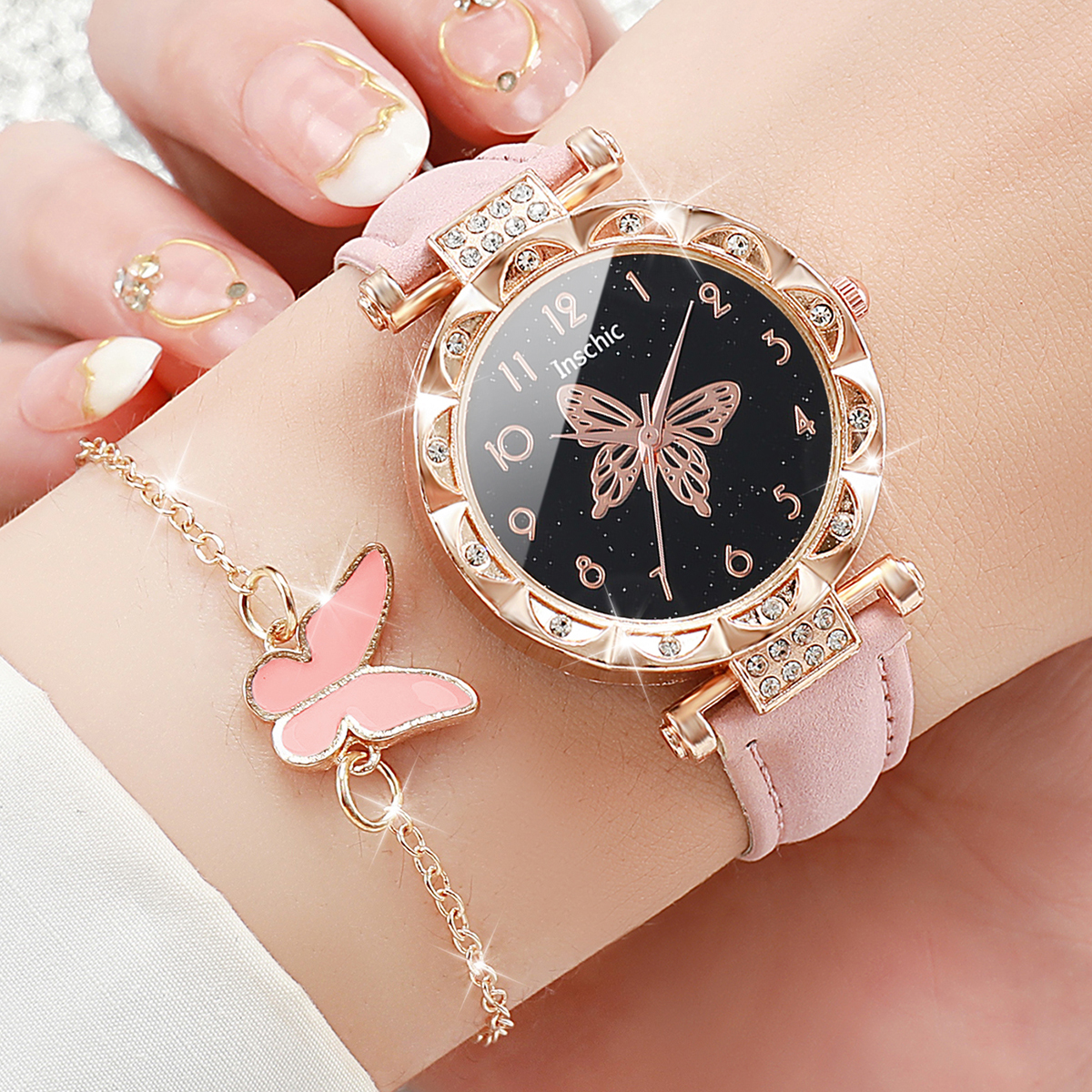 6PCS/Set Fashion Butterfly Dia - Jewelry Box Watches Bracelets ulasan dan harga