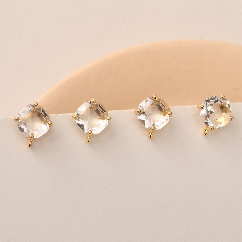 10pair Colors Faceted Square G - Pearl Stud Earrings ulasan dan harga
