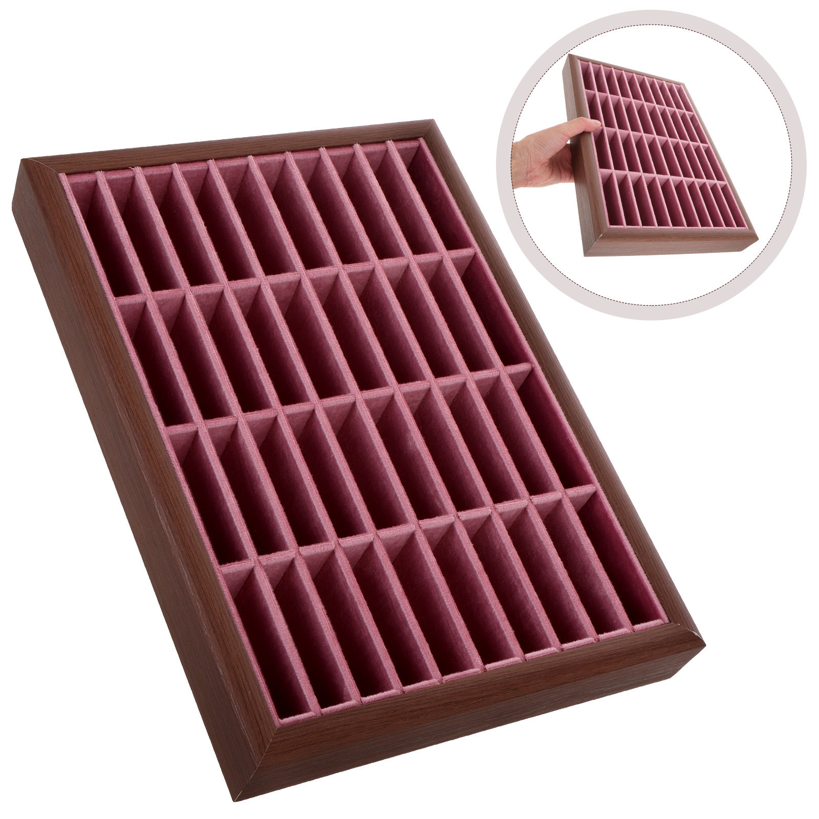 40 Slot Wood Jewelry Tray Imit - Jewelry Store Mens Watches ulasan dan harga