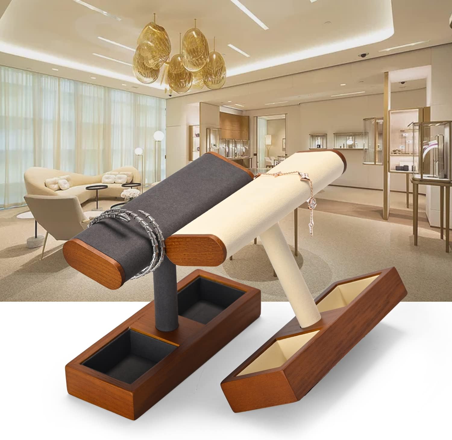 Solid Wood Watch Stand T-bar W - Jewelry Store Mens Watches ulasan dan harga