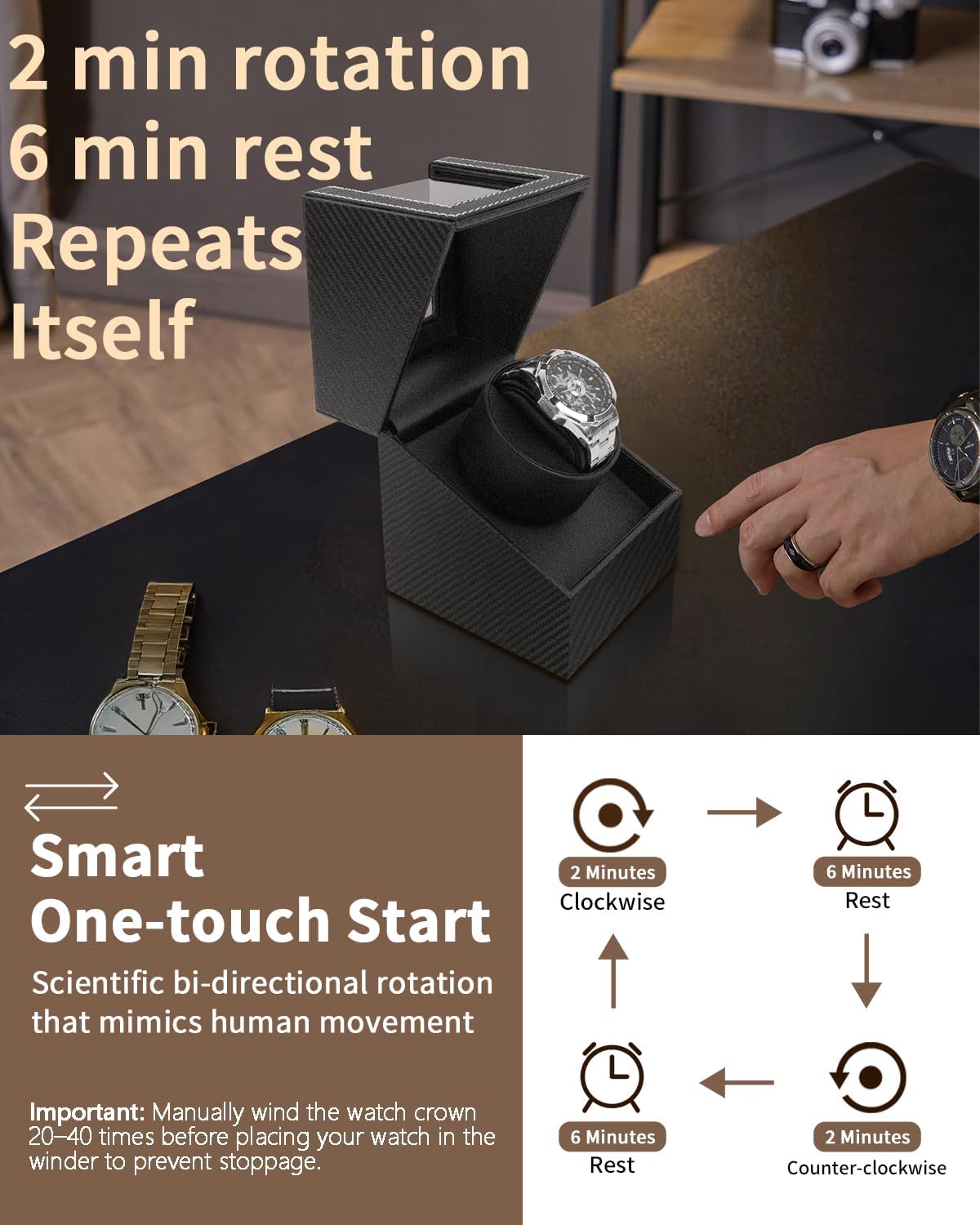 LUNEVA Store Watch Winder for  - Jewelry Store Mens Watches ulasan dan harga