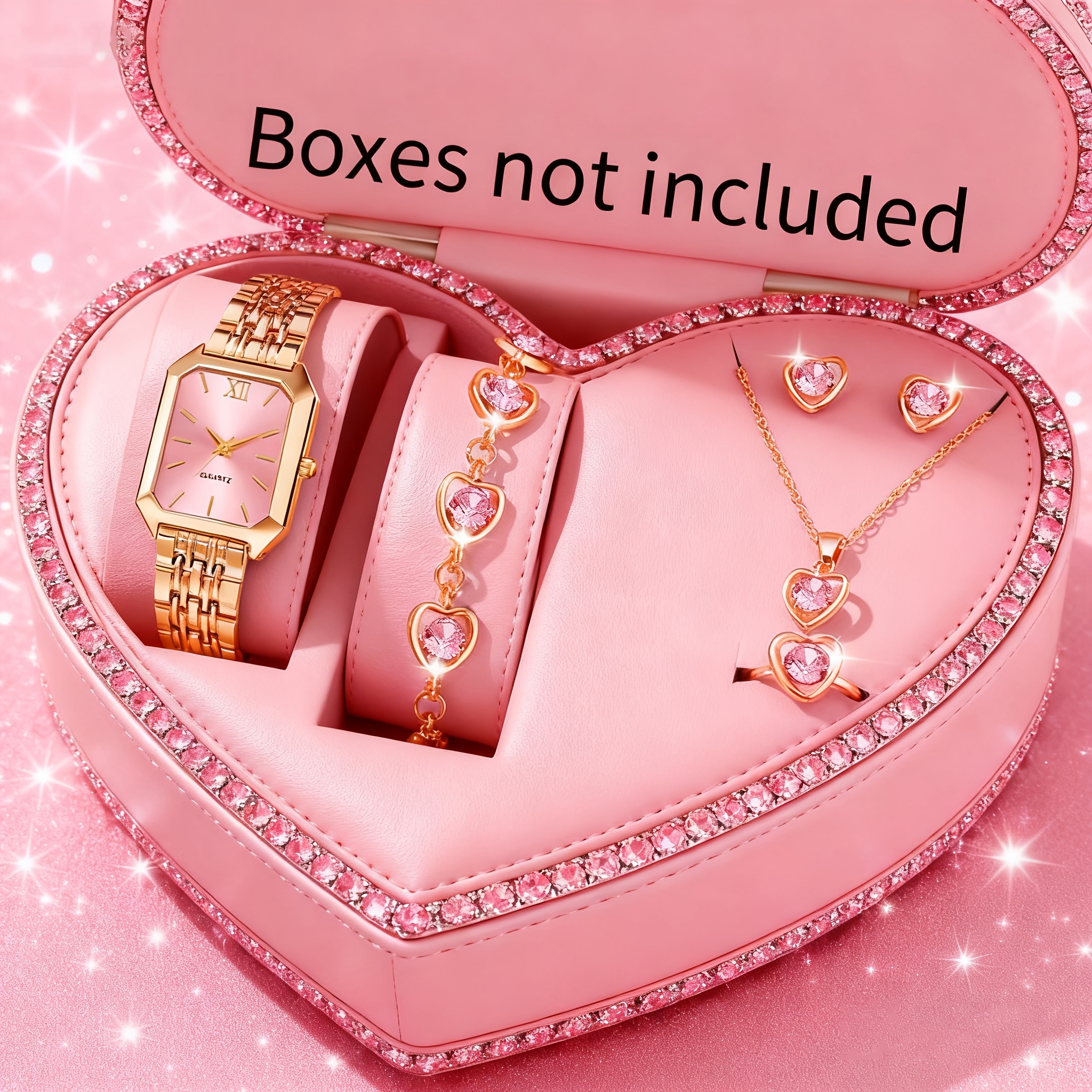 6PCS Elegant Rectangle Women Q - Mystery Jewelry Jar Watches ulasan dan harga
