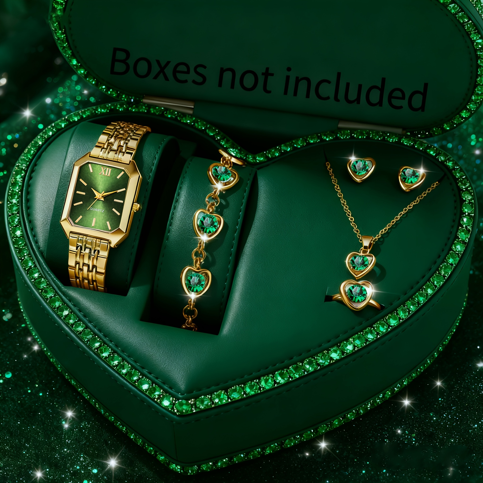 6PCS Elegant Rectangle Women Q - Mystery Jewelry Jar Watches ulasan dan harga