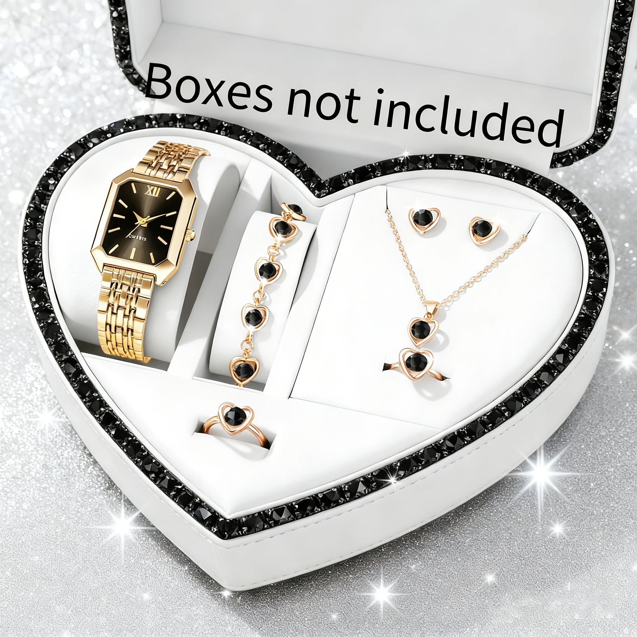 6PCS Elegant Rectangle Women Q - Mystery Jewelry Jar Watches ulasan dan harga