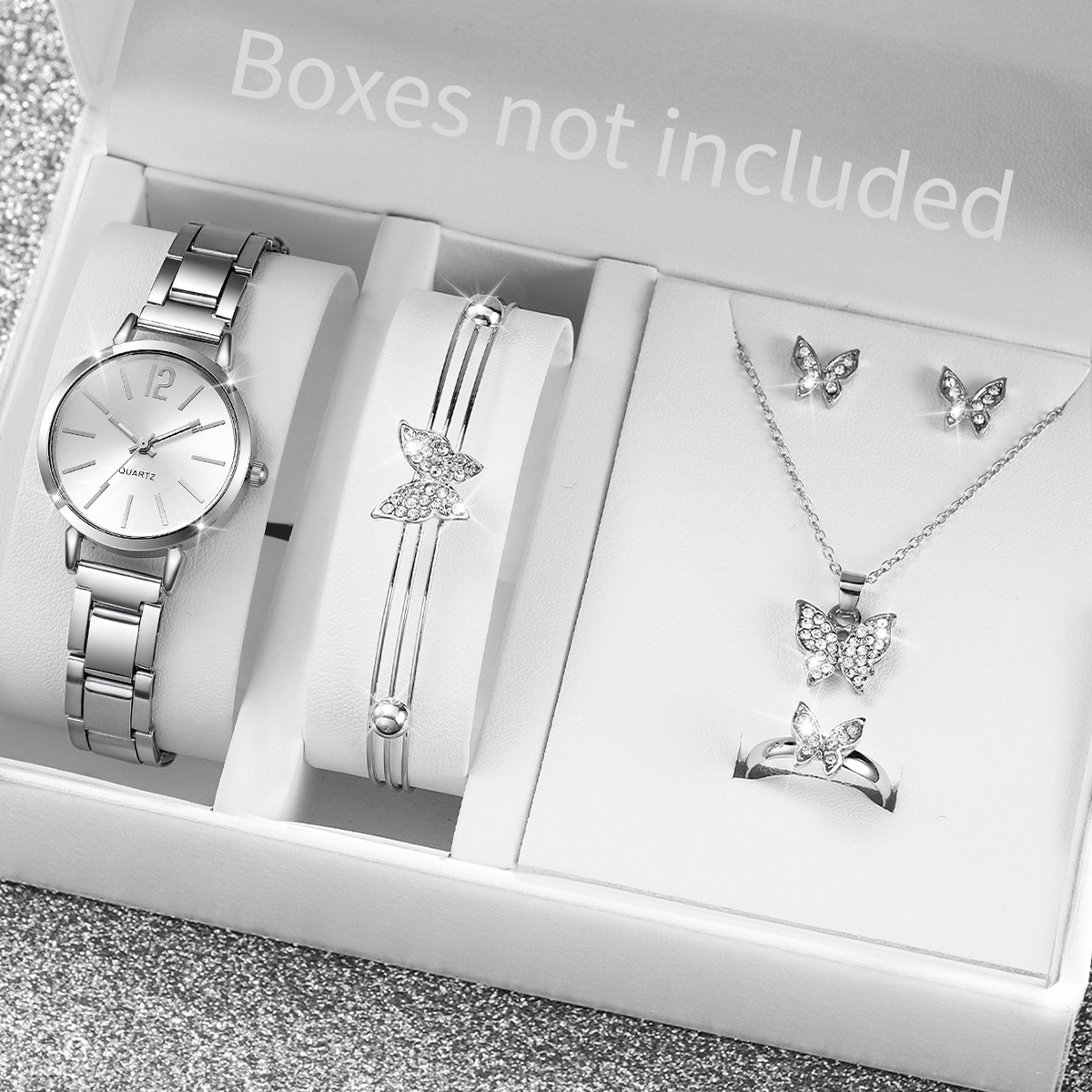 6PCS Fashion Women's Quartz  W - Jewelry Box Watches Bracelets ulasan dan harga