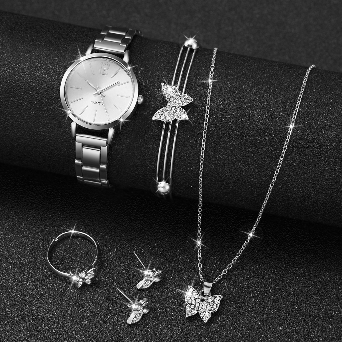 6PCS Fashion Women's Quartz  W - Jewelry Box Watches Bracelets ulasan dan harga
