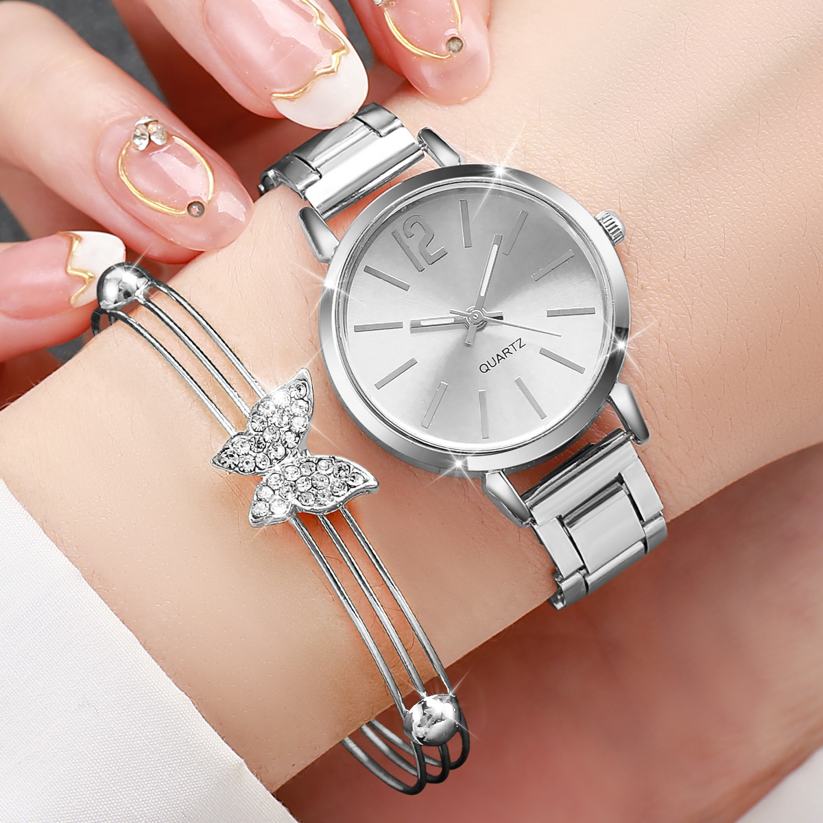 6PCS Fashion Women's Quartz  W - Jewelry Box Watches Bracelets ulasan dan harga