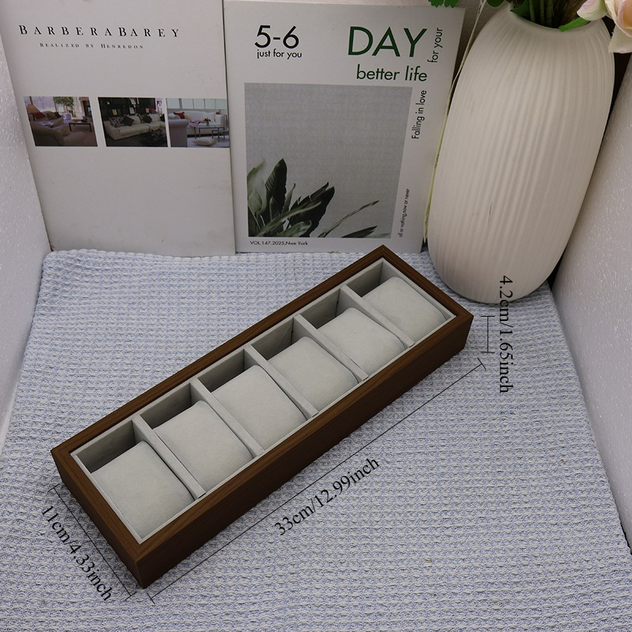DOKW Jewelry Tray Wooden 6 Gri - Jewelry Store Mens Watches ulasan dan harga