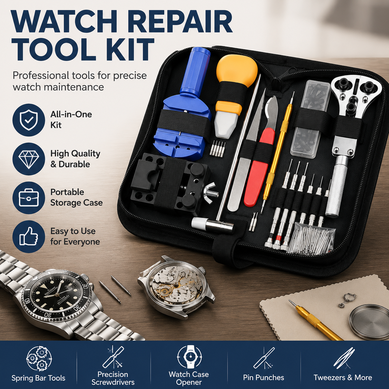 147pcs Watch Repair Tools Kit  - Jewelry Watches Brands ulasan dan harga