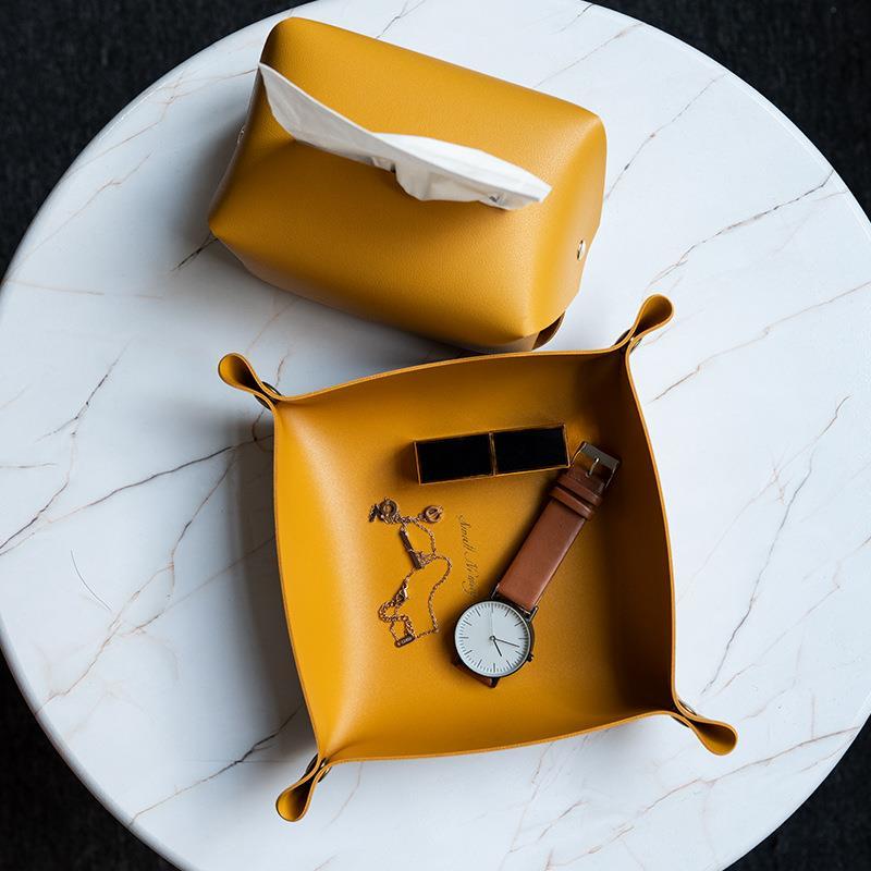 Multi-Purpose PU Leather Desk  - Jewelry Essentials Watches ulasan dan harga